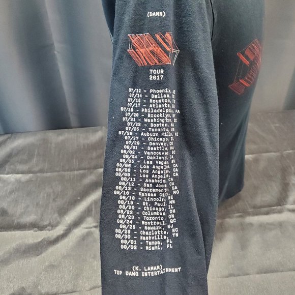 Kendrick Lamar Damn Tour 2017 Men's Small Rap Concert Tee Long Sleeve Shirt - Picture 2 of 5